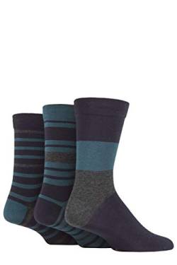 SockShop Herren Comfort Cuff Bambus Gestreifte und Einfarbige Socken Packung Mit 3 (Marine/Flaschengrün, 39-45) von SockShop