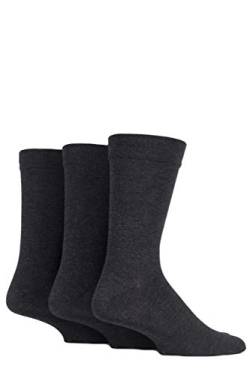 SockShop Herren Comfort Cuff Bambus Gestreifte und Einfarbige Socken Packung Mit 3 Grau 39-45 von SockShop