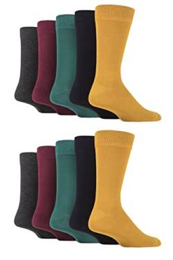 SockShop Herren Einfach, Gestreift und gemustert Bambus Socken Packung 10 Königlich Einfach 40-45 von SockShop