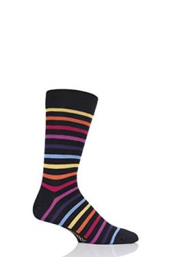 SockShop Herren und Damen Gestreift Colour Burst Bambus Socken mit glatten Zehennähten Packung 1 Regenbogen jagen 46-48 von SockShop
