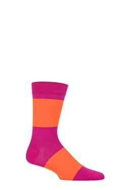 SockShop Herren und Damen Gestreift Colour Burst Bambus Socken mit glatten Zehennähten Packung 1 Rosa Cadillac 37-42 von SockShop