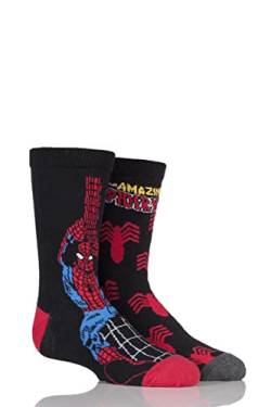 SockShop Jungen 2 Paar Marvel The Amazing Spiderman Baumwolle Socken Multi 31-36 von SockShop