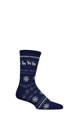 SockShop Lazy Panda Bambus Weihnachtssocken (Packung 1) (Marine Schlittenfahrt, 46-48) von SockShop