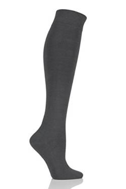 SockShop Mädchen und Jungen 1 Paar Plain Bambus Kniestrümpfe mit Komfortbund und handgekettelte Toes Grau 12,5 bis 3,5 Kinder von SockShop