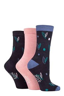 SockShop Wildfeet Damen Bambus Geschenkbox Packung 3 Grünes Herz 37-42 von SockShop