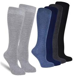 Socked Herren Kniestrümpfe (6x Paar) Baumwolle Uni Mehrfarbig (DE/NL/SE/PL, Numerisch, 39, 42, Regular, Regular, Uni2 - gemischt) von Socked