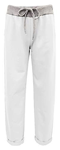 Damen Jogginghosen Uni Yogahosen Freizeithosen Sporthosen sommerliche Damenhosen (44-46, Weiß) von Sockenhimmel