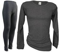 Funktions- Thermo- und Sport- Unterwäsche Lange Unterhose + Langarm Shirt (7/XL, dunkelgrau) von Sockenhimmel