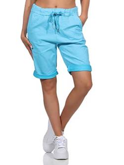Kurze Damen Sommerhose Chino Shorts Jeans Bermuda (as3, Numeric, Numeric_38, Numeric_40, Regular, Regular, Türkis) von Sockenhimmel