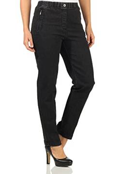 Sockenhimmel Jeans Hosen Damen leichte Stretchhose elastische Jeanshose Denim Kurzgrößen Seniorenhose Kurhose mit Gummibund und Taschen (19, Schwarz, Numeric_36) von Sockenhimmel