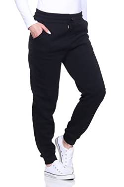 Sockenhimmel Jogginghose Damen Freizeithose Sweathose mit Innenfleece Outdoor Sporthose 70% Baumwolle warme Damen Jogger Uni (38-40, Schwarz) von Sockenhimmel