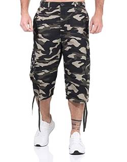 Sockenhimmel Kurze Hose Herren Bermuda leichte Cargo Shorts Camouflage Look Outdoor Hose Tarnfarben Jeans Caprihose (L, Klassik) von Sockenhimmel