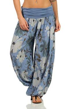 Sockenhimmel Sommerhose Flatterhose Haremshose Damen Sommerhosen Freizeithose Yogahose Urlaubshose Pumphose Aladinhosen (40-42, Jeans) von Sockenhimmel