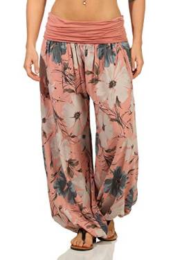 Sockenhimmel Sommerhose Flatterhose Haremshose Damen Sommerhosen Freizeithose Yogahose Urlaubshose Pumphose Aladinhosen (40-42, Koralle) von Sockenhimmel