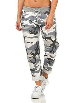 Sockenhimmel Sweathose Damen Camouflage Joggerhose Jogpants leichte Sporthose Baumwolle Sport- Freizeithose (36-38, Grundfarbe Weiß) von Sockenhimmel