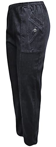 Sockenhimmel Thermojeans Damen Stretch gefütterte Wanderhose Jeans Thermo Hosen für Frauen Freizeithosen (42-44, Black Denim) von Sockenhimmel