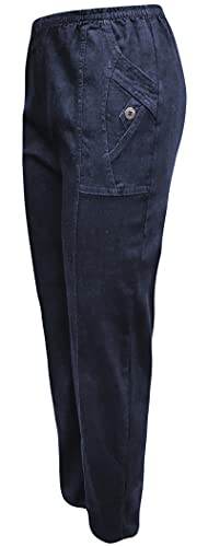 Sockenhimmel Thermojeans Damen Stretch gefütterte Wanderhose Jeans Thermo Hosen für Frauen Freizeithosen (42-44, Dark Blue) von Sockenhimmel