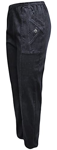 Sockenhimmel Thermojeans Damen Stretch gefütterte Wanderhose Jeans Thermo Hosen für Frauen Freizeithosen (48-50, Black Denim) von Sockenhimmel