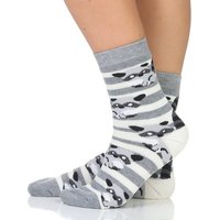 Sockenhimmel Thermosocken Damen Wintersocken Waschbär gestreift warme Socken & Strümpfe (6er Pack) hautfreundlich, wärmend von Sockenhimmel