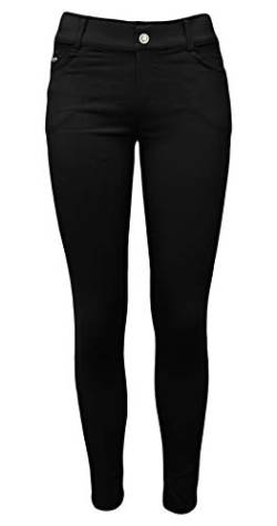 leicht gefütterte Damen Jeans Hose angenehme Jeggings Damen Übergangshose mit leichtem Stretch-Gewebe (40-42, Schwarz) von Sockenhimmel