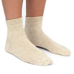 Kurz-Socken (8 Paar) "Natura" aus Baumwolle und Leinen Herren/Damen/Kinder / 35-38, 39-42, 43-46 / KOMFORT-PIQUE-BUND/modische Kurzform/Ideal für den Sommer / 35-38 von Sockenversandhandel.de