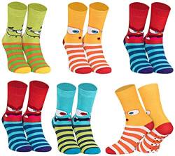 3 PaarKinder ABS-Socken Stoppersocken 3 oder 6 Paar I lustige Monster I Frotteesohle I gummierte Antirutschsohle I Baumwolle I Jungen Mädchen Damen I Haussocken I Stopperstrümpfe 31-34 von Sockenversandhandel