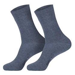 6 Paar Damen Komfort Socken mit extra weichen & breitem Bund ohne Gummi aus hochwertiger Baumwolle (schwarz, weiss, beige, braun, marine), Jeans, 39/42 von Sockenversandhandel