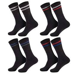 Sockenversandhandel Tennissocken (8 Paar) / Herren/Damen/Sportsocken/Freizeitsocken (39-42, 43-46) /Tennissocken/Baumwolle 39-42 / Anthra-Ringel von Sockenversandhandel