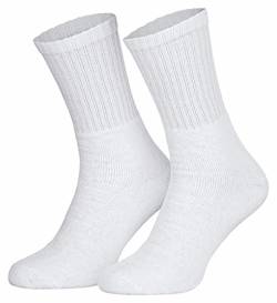 Sockenversandhandel Tennissocken (8 Paar) / Herren/Damen/Sportsocken/Freizeitsocken (39-42, 43-46) /Tennissocken/Baumwolle 39-42 / Weiß-Uni von Sockenversandhandel