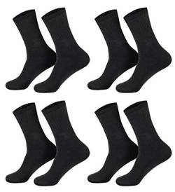 Sockenversandhandel Tennissocken (8 Paar) / Herren/Damen/Sportsocken/Freizeitsocken (39-42, 43-46) /Tennissocken/Baumwolle 43-46 / Schwarz-Uni von Sockenversandhandel