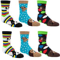 Socks 4 Fun Kinder Socken,6 Paar,35/38,Lustige Hunde/Jungen von Socks 4 Fun