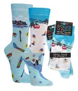 Socks 4 Fun Motivsocken Ski Wintersport 2 Paar (as3, numeric, numeric_36, numeric_41, regular, regular) von Socks 4 Fun