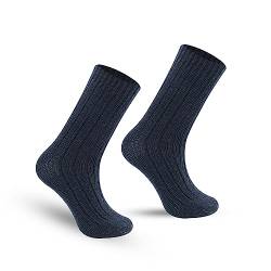 Socks Kick Premium Schwere Wollsocken für Frauen – weiche, stilvolle, langlebige Socken, schwere, Crew-Länge, Wollsocken, Größe 38-44, Marineblau, 37-43 EU von Socks Kick