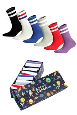 Socks Stations 6-in-1-Pack Sportsocken, Unisex-Socken, Unisex-Sportsocken, Herren-Sportsocken, Damen-Sportsocken (as3, numeric, numeric_36, numeric_43, regular, regular, Rote Farbe) von Socks Stations