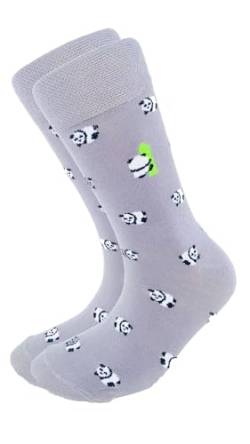 Socken mit grauem Pandamuster von Socks Tunnel