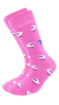 Socken mit rosa Schafmuster von Socks Tunnel
