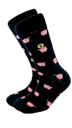 Socken mit schwarzem Schweinemuster von Socks Tunnel