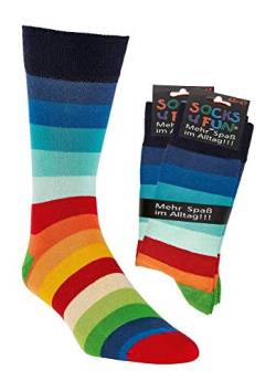 Damen Jungen Mädchen Socken (2 Paar) bunt 42-47 Ringel von Socks4Fun