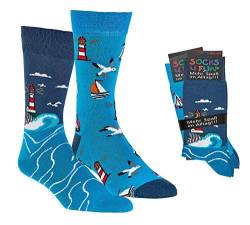 Damen Jungen Mädchen Socken (2 Paar) witzig bunt 36-41 Leuchtturm von Socks4Fun