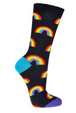 Damen Jungen Mädchen Socken (2 Paar) witzig bunt 36-41 Regenbogen von Socks4Fun