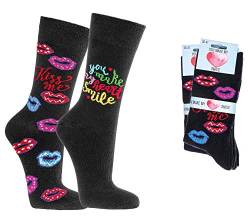 Damen Jungen Mädchen Socken (2 Paar) witzig bunt 36-41 Smile von Socks4Fun