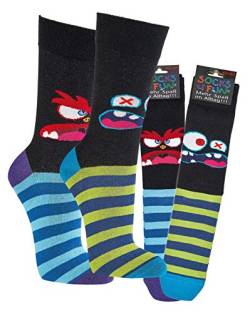 Damen Jungen Mädchen Socken (2 Paar) witzig bunt 42-47 Monster von Socks4Fun