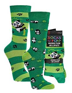 Socks4Fun Damen Jungen Herren Funsocken (2 Paar) 36-42 Panda von Socks4Fun