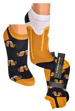 Socks4Fun Damen Jungen Herren Sneakersocken (2 Paar) bunt 36-41 Bier von Socks4Fun