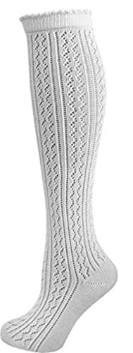 Socks4Fun Damen Trachtenstrümpfe Häkellook Weiß 3473 (35-38) von Socks4Fun