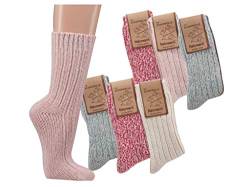 Socks4Fun Norwegersocken 3er-Teilung, Farbig für Damen wärmende Qualität Wintersocken-2218 (39-42, Blau, Rosa, Pink) von Socks4Fun