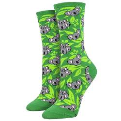 Socksmith Damen Crew Socken Koala Bär Gesicht, Grün , 37-43.5 EU von Socksmith