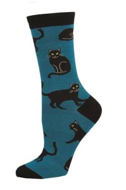 Socksmith Damen Socken Mit Bunten Lustigen Motiven Einheitsgröße (Black Cat, Einheitsgröße) von Socksmith