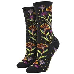 Socksmith - Damen Socken - Wildflowers/Wildblumen - schwarz von Socksmith