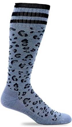 Sockwell Women's Leopard Moderate Graduated Compression Sock, Bluestone - S/M von Sockwell